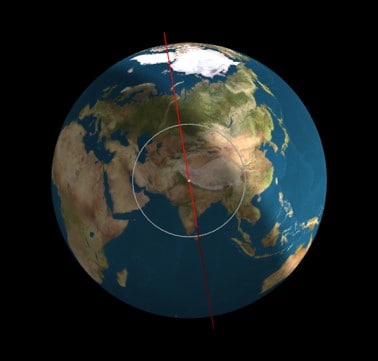 The sun synchronous orbit of PakTES-1a. Time: Unknown The sun synchronous orbit of PakTES-1a. Time: Unknown