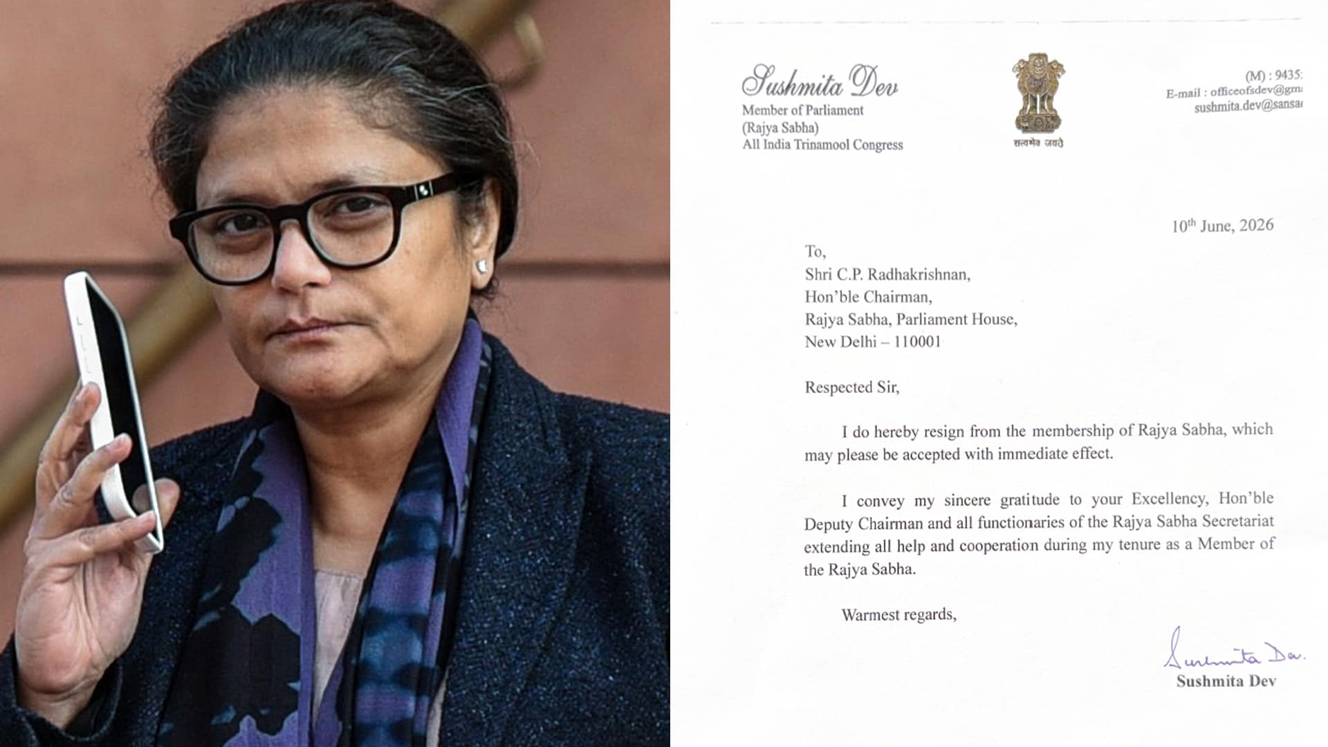 Sushmita Dev Resigns As Rajya Sabha MP, Quits TMC