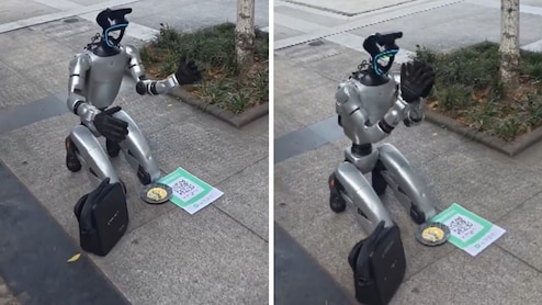 Video Shows Humanoid Robot 'Begging' In China, Claims It Has 'No Money To Recharge'