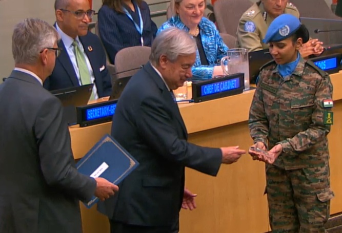 Major Abhilasha Barak Honoured With UN's Military Gender Advocate Award