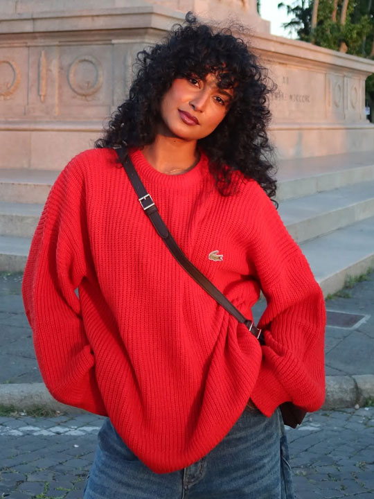 Rida Tharana Stuns In A Chic Red Top And Denim Look