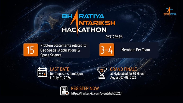 ISRO ने लॉन्च किया Bharatiya Antariksh Hackathon 2026, स्टूडेंट्स को मिलेगा Scientists के साथ काम करने का मौका