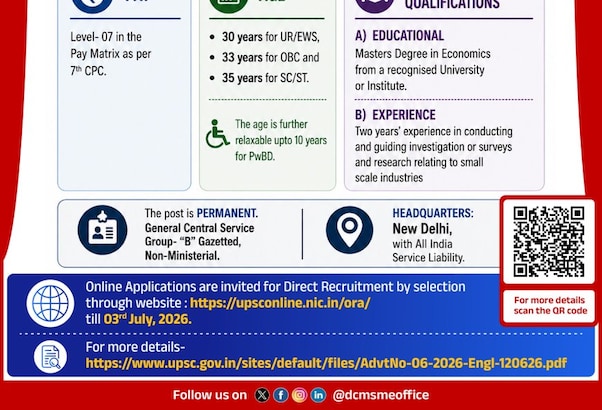 UPSC Recruitment 2026: MSME मंत्रालय में असिस्टेंट डायरेक्टर के 50 पदों पर निकली वैकेंसी, ऐसे करें अप्लाई