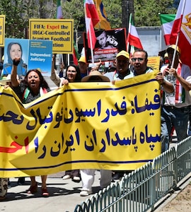 Irans Participation Sparks Protests In Los Angeles; Activists Demand Team Ban From World Cup