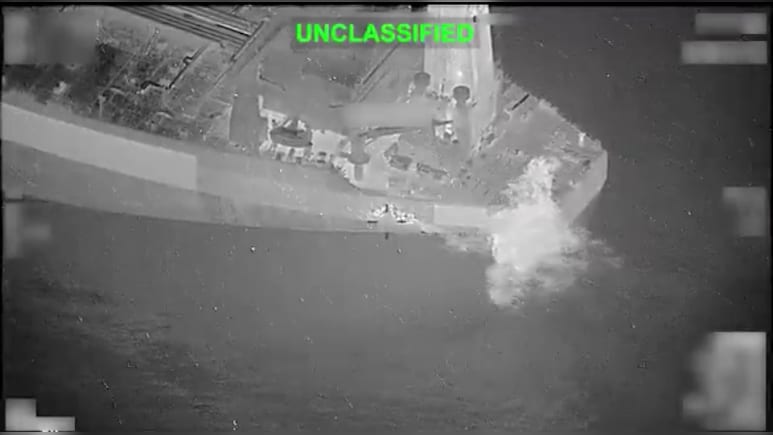 Caught On Camera: US Military Fires Hellfire Missile At Tanker Heading Toward Iran