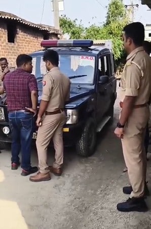 मंगलवर 9 जून की सुबह गांव पहुंची पुलिस. मंगलवर 9 जून की सुबह गांव पहुंची पुलिस.