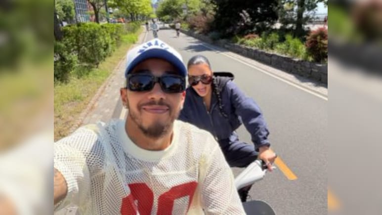 Kim Kardashian Makes Lewis Hamilton Romance Instagram Official In Fun Bike Video