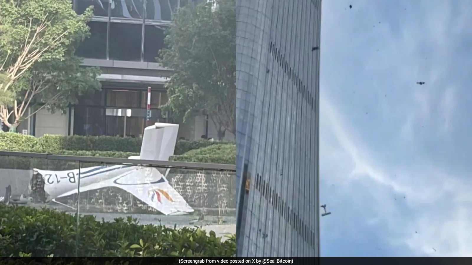 Small Plane Crashes Into Beijing's Tallest Building, Debris Falls From Sky