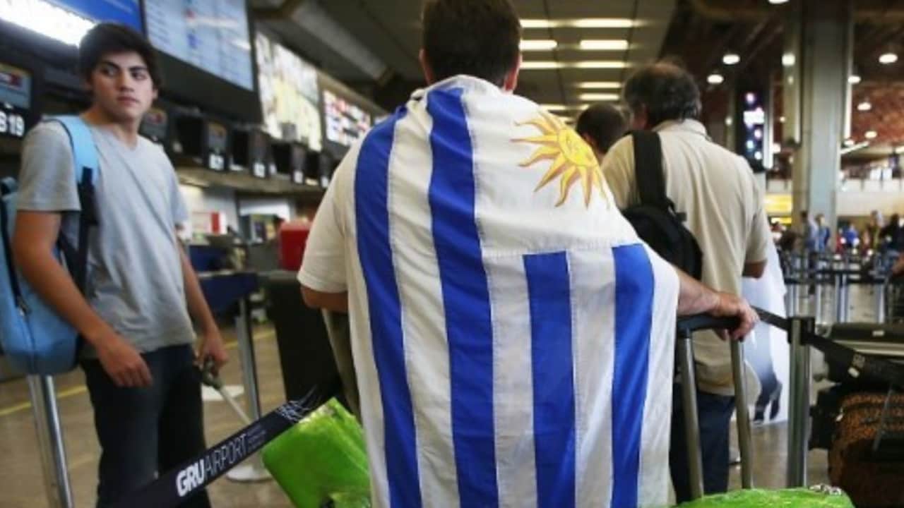 Uruguay supporter wears his flag (File Photo) Uruguay supporter wears his flag (File Photo)