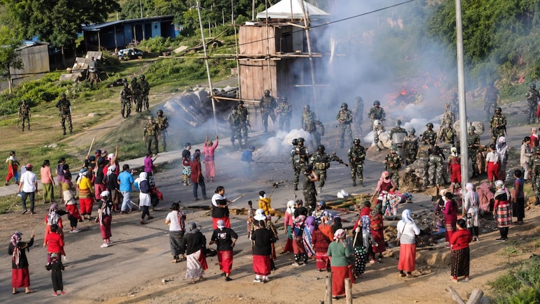 Tear Gas Fired On Naga Women Protesting Against Assam Rifles In Manipur