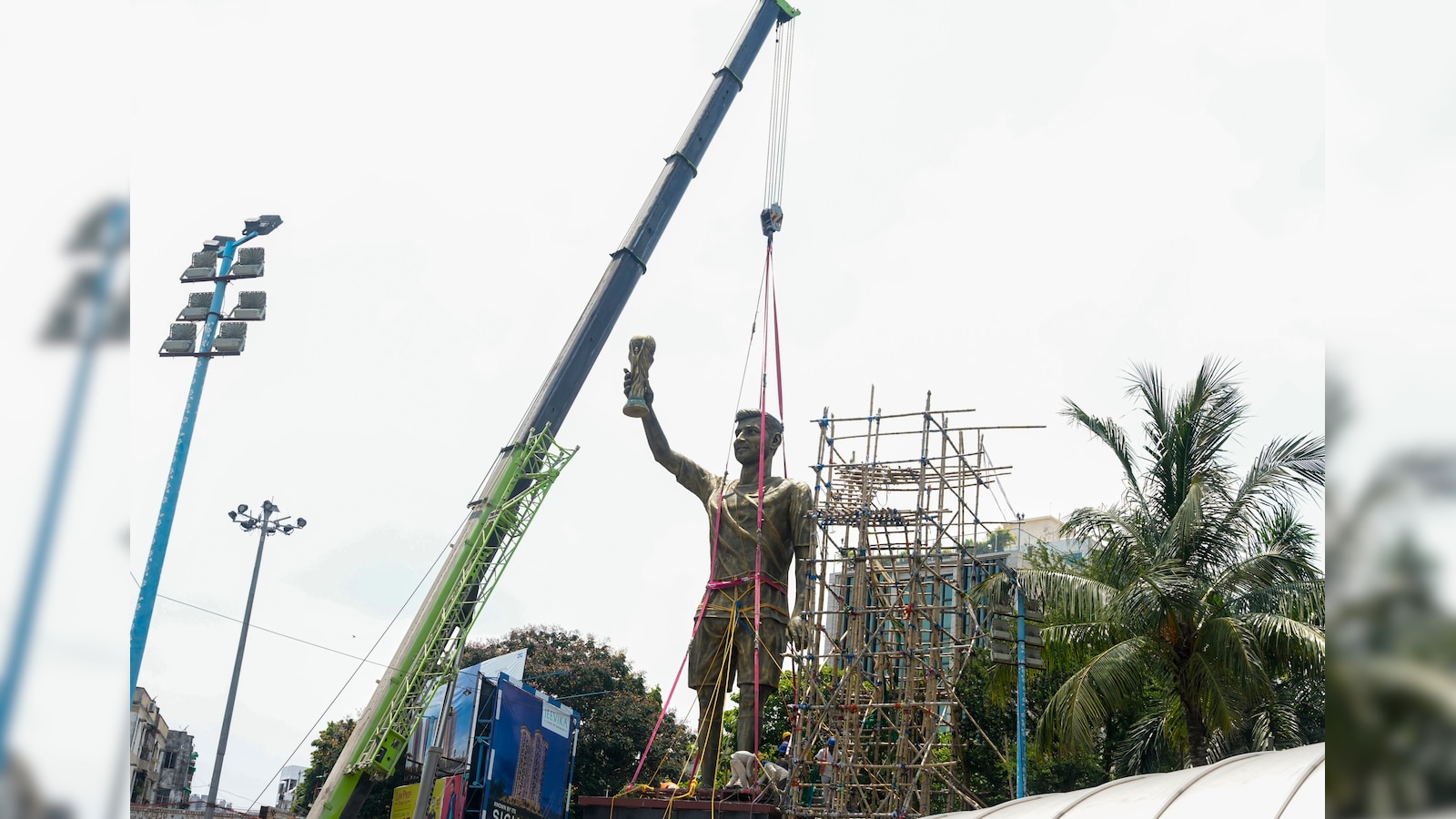 Lionel Messis Unsafe 70-Foot Statue In Kolkata Removed Six Months After Installation