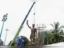 Lionel Messis Unsafe 70-Foot Statue In Kolkata Removed Six Months After Installation. Watch