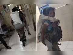 VIDEO: पेट पर बैग, पीठ पर पति! अस्पताल में इलाज के लिए भटकती रहीं बेबस पत्नी, डीन बोले- AI है