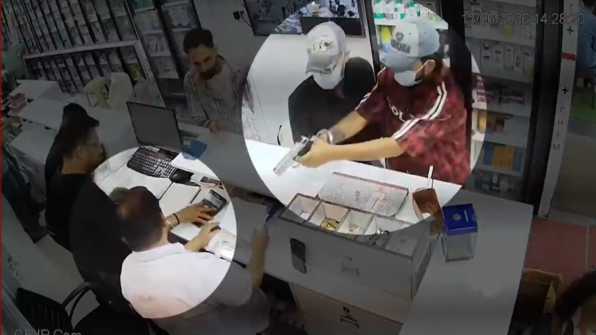 CCTV Captures Gunmen Opening Fire at Medical Store in Chandigarh, Cashier Critical