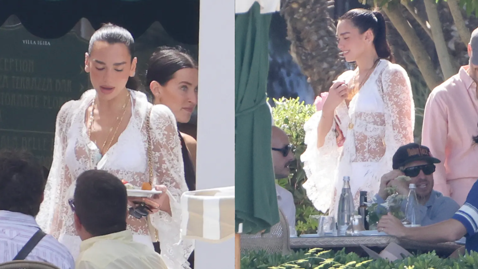 Dua Lipa Serves Post-Wedding Glam In Stunning White Lace Dress In Palermo