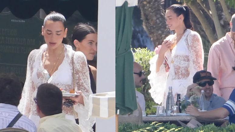 Dua Lipa Serves Post-Wedding Glam In Stunning White Lace Dress In Palermo