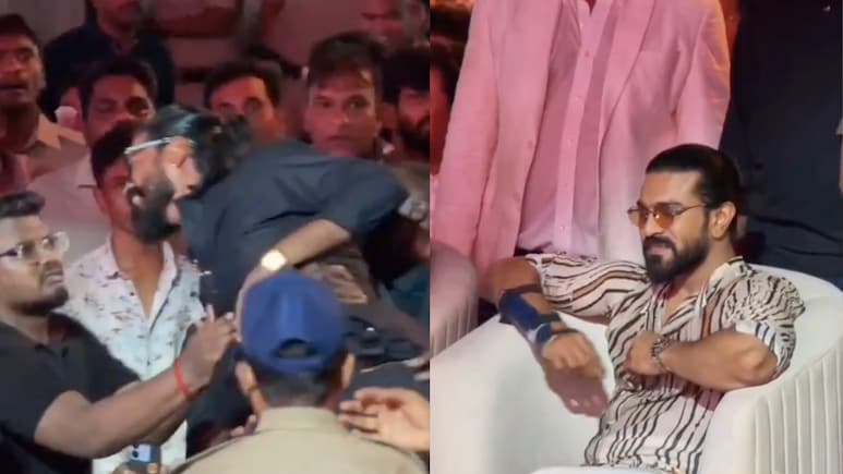 Watch: Ram Charan's Fan Breaches Security At <i>Peddi</i> Event, Leaves Janhvi Kapoor Startled