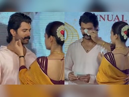 Rashmika Mandanna Adjusts Husband Vijay Deverakonda's Moustache, Wipes Sweat In Viral Video