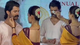 Rashmika Mandanna Adjusts Husband Vijay Deverakonda's Moustache, Wipes Sweat In Viral Video