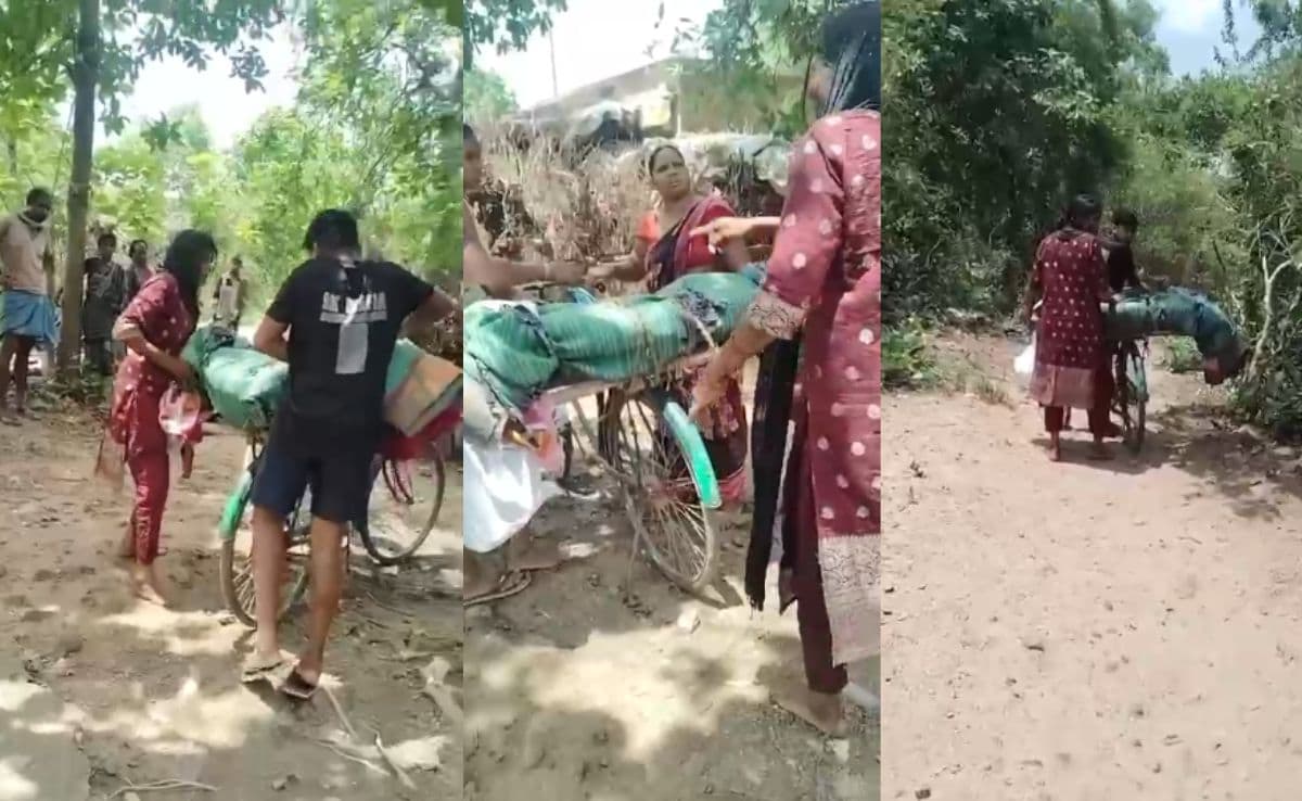 bargarh odisha man carries father dead body on bicycle