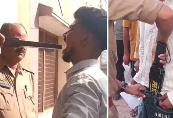 मुंह और जींस के अंदर मेटल डिटेक्टर, यूपी सिपाही भर्ती परीक्षा से चेकिंग का वीडियो हो रहा वायरल