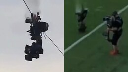Disaster Averted As Spidercam Catches Fire, Crashes On Pitch During Football Match