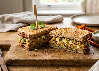 Fuel Your Day With This High-Protein Chickpea Paneer Sandwich