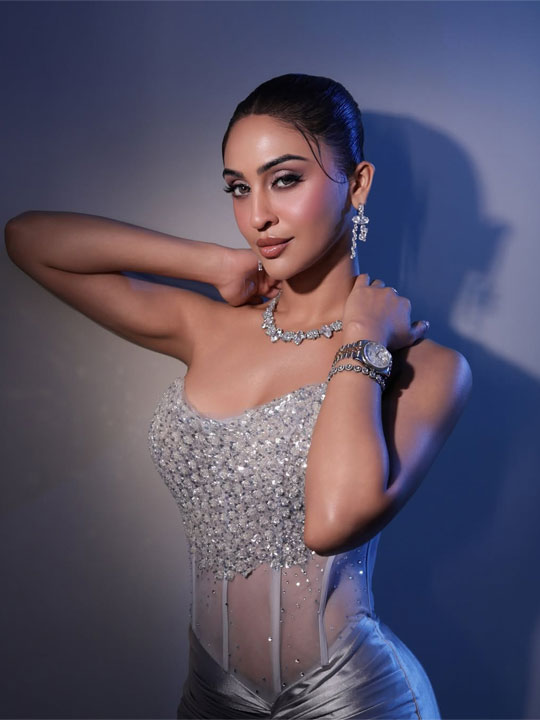 Krystle Dsouza Stuns in Sculpted Silver Glam