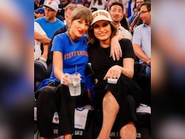 Taylor Swift And Mariska Hargitay Twin In Matching Knicks-Inspired T-Shirts At NBA Finals Game 4