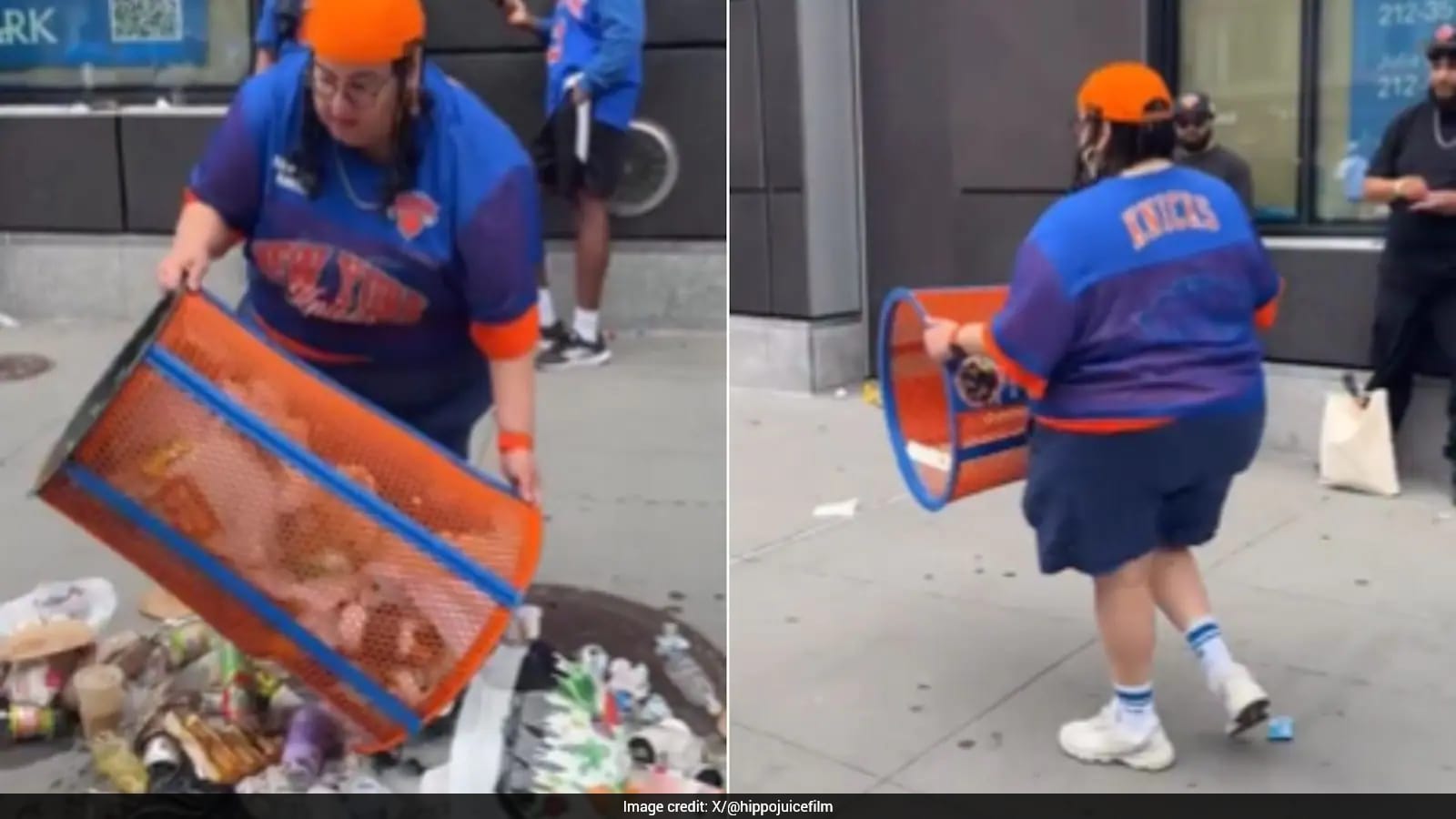 Knicks Fan Dumps Garbage On Street To 'Steal' Trash Can, Video Sparks ...