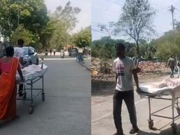 38 डिग्री गर्मी में बीमार बेटे का स्ट्रेचर धकेलते रहे माता-पिता, MY अस्पताल से सामने आई बड़ी लापरवाही