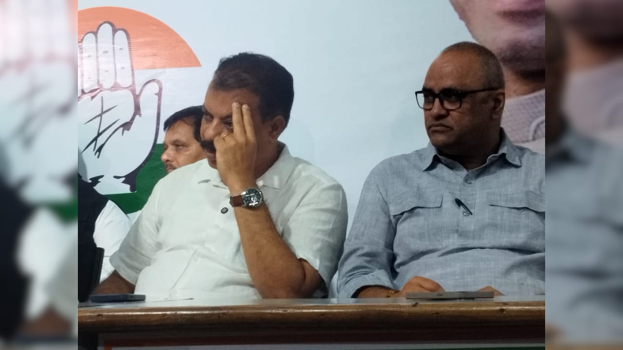 Madhya Pradesh Leader of the Opposition Umang Singhar at the Congress press conference. Madhya Pradesh Leader of the Opposition Umang Singhar at the Congress press conference.