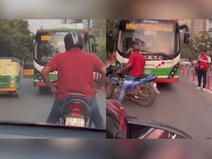 Watch: Hyderabad Biker Refuses To Budge, Forces Wrong-Way Bus To Reverse