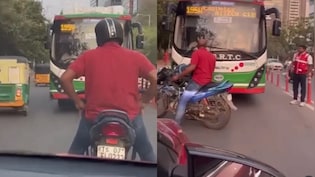 Watch: Hyderabad Biker Refuses To Budge, Forces Wrong-Way Bus To Reverse