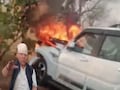 गाय को बचाने में हादसा; कांग्रेस विधायक की SUV दीवार से टकराकर जलकर खाक
