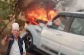 गाय को बचाने में हादसा; कांग्रेस विधायक की SUV दीवार से टकराकर जलकर खाक