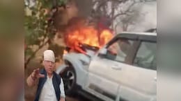 गाय को बचाने में हादसा; कांग्रेस विधायक की SUV दीवार से टकराकर जलकर खाक