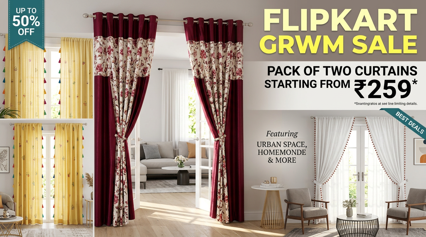 Transform Your Space: Top Pack-Of-2 Curtain Deals At Flipkart GRWM Sale
