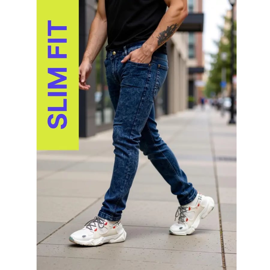 Click here to buy: Marsh-X Slim Men Blue Jeans 