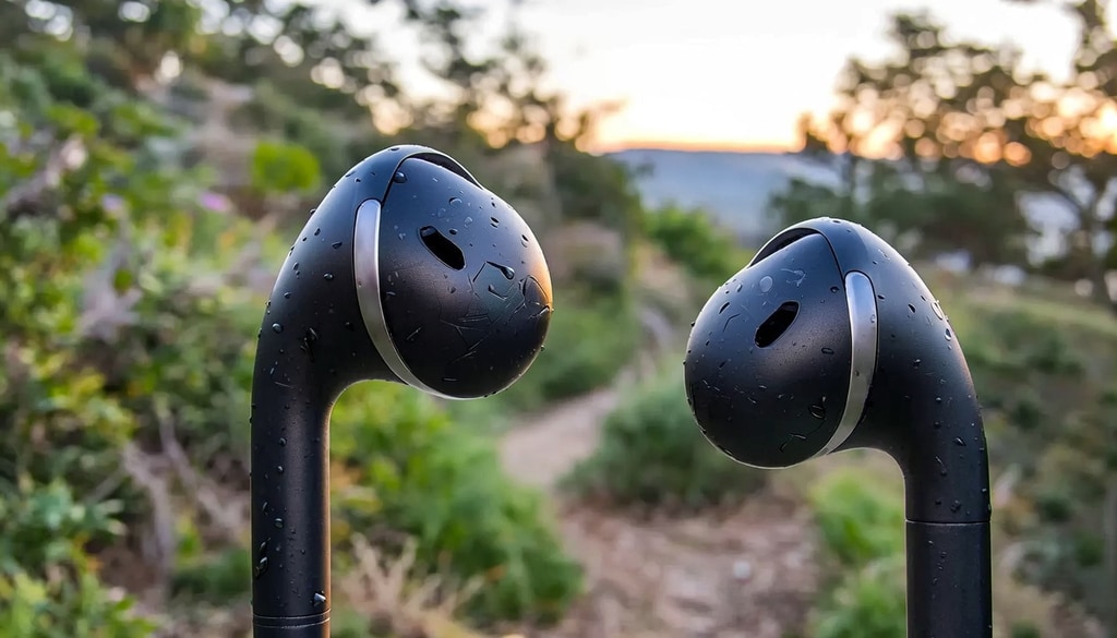 Sweatproof and weather-resistant wireless earbuds offer high-performance sound perfect for intense exercise and travel. Sweatproof and weather-resistant wireless earbuds offer high-performance sound perfect for intense exercise and travel.