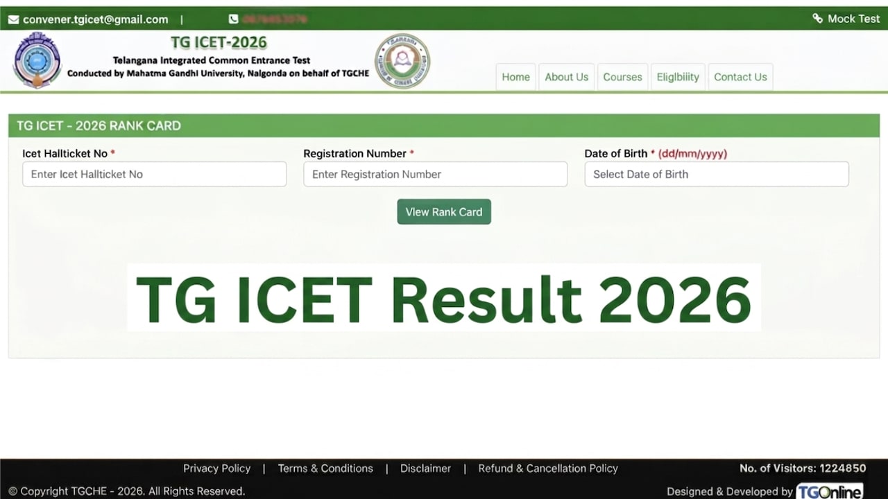 TS ICET 2026 results released; candidates can download rank cards from official portal