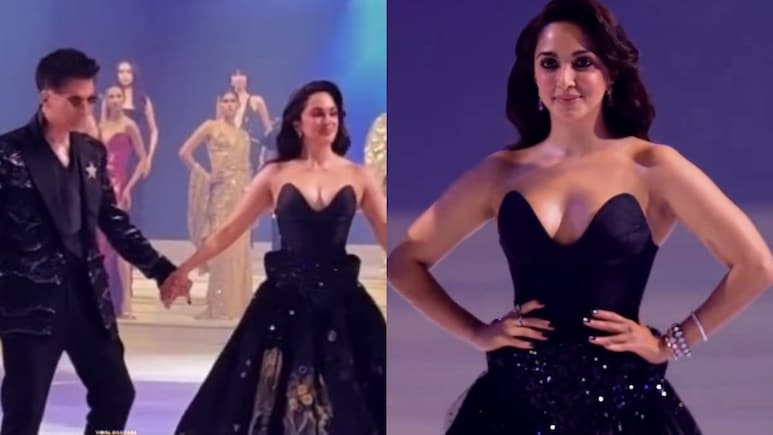 Kiara Advani, Karan Johar Walk Ramp For Rahul Mishra In Dramatic Black Gown And Sequinned Suit