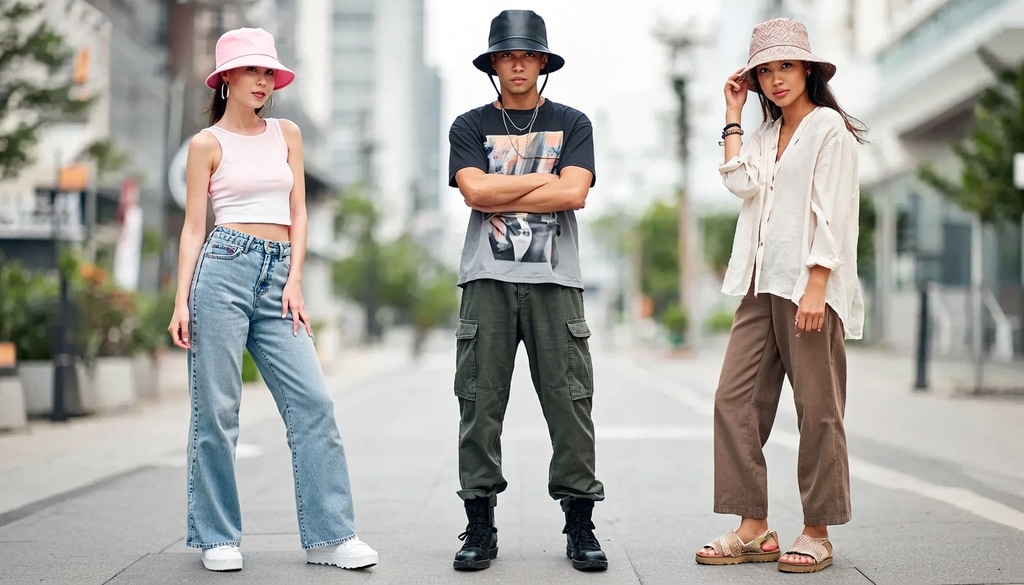 Learn how to style trendy bucket hats with streetwear for the perfect summer look.