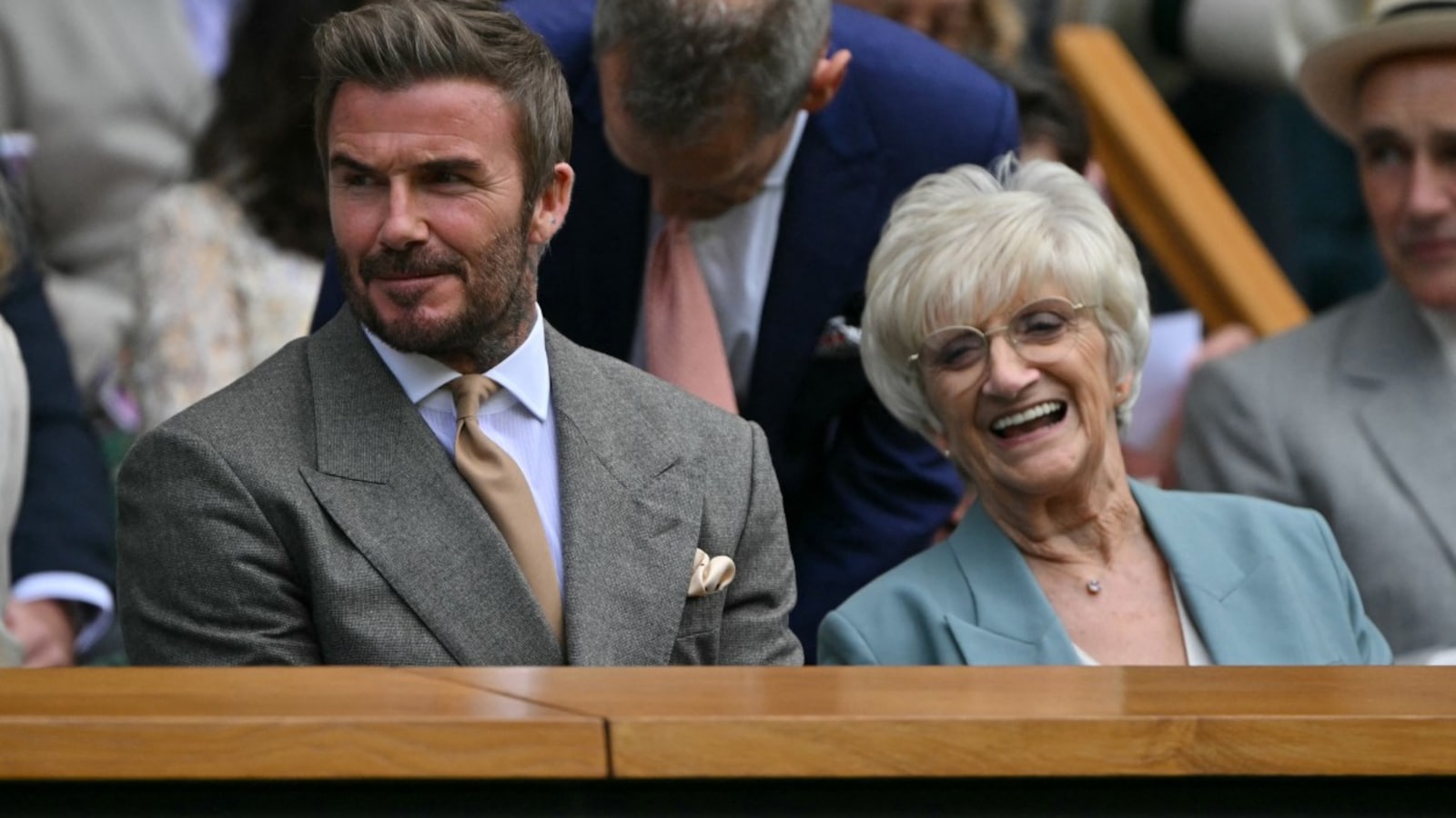 David Beckham Takes Mother To Wimbledon To Sit In Royal Box On Opening Day