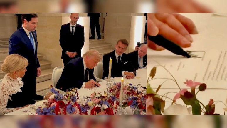 'This Was Not Easy': Watch The Moment Trump Signed US-Iran MoU To End War At Versailles