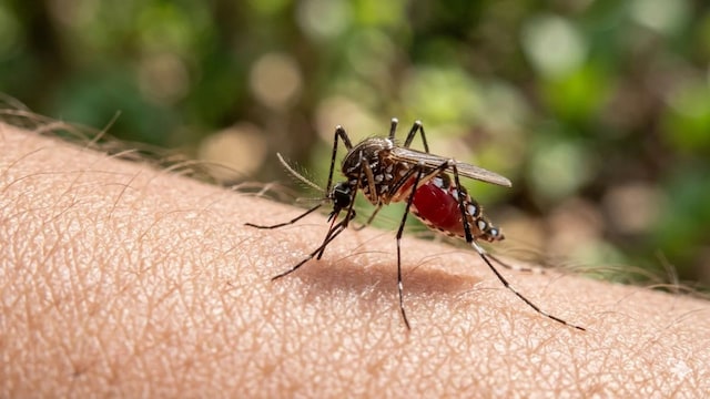 An experimental vaccination approach wherein mosquito bites act like natural vaccine boosters