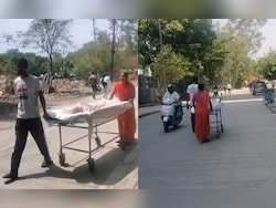 No Staff, No Ambulance: Indore Couple Carries Son On Stretcher Between Hospitals In Heat