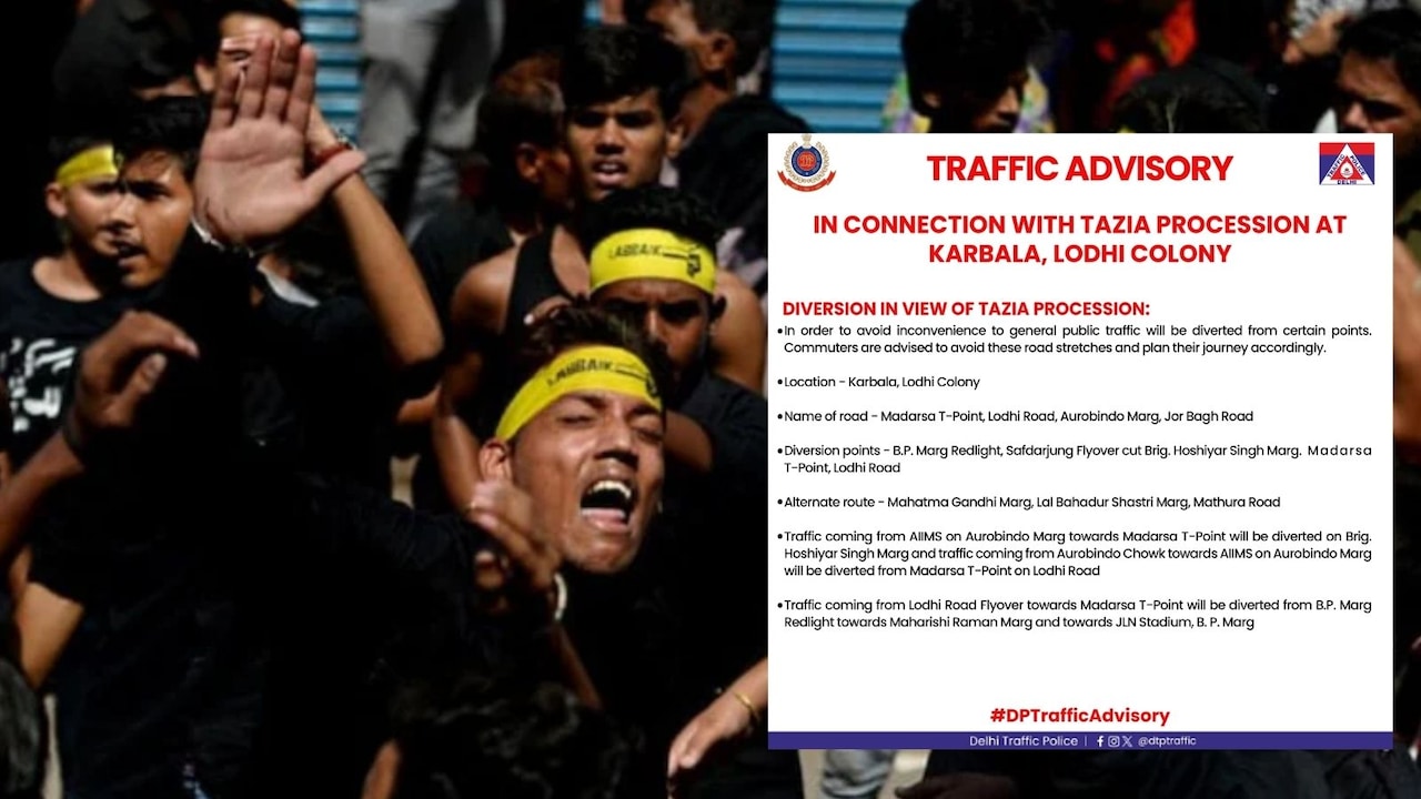 दिल्ली में मोहर्रम जुलूस के कारण कई रास्तों पर ट्रैफिक डायवर्जन, ट्रैफिक पुलिस ने जारी की एडवाइजरी