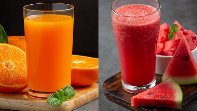 Watermelon juice and orange juice needs to be consumed in moderation for hydration in summers