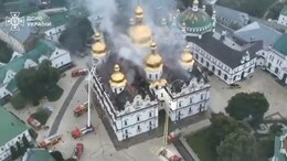 Video: Russian Strikes Set Kyiv's 1,000-Year-Old Monastery Complex Ablaze